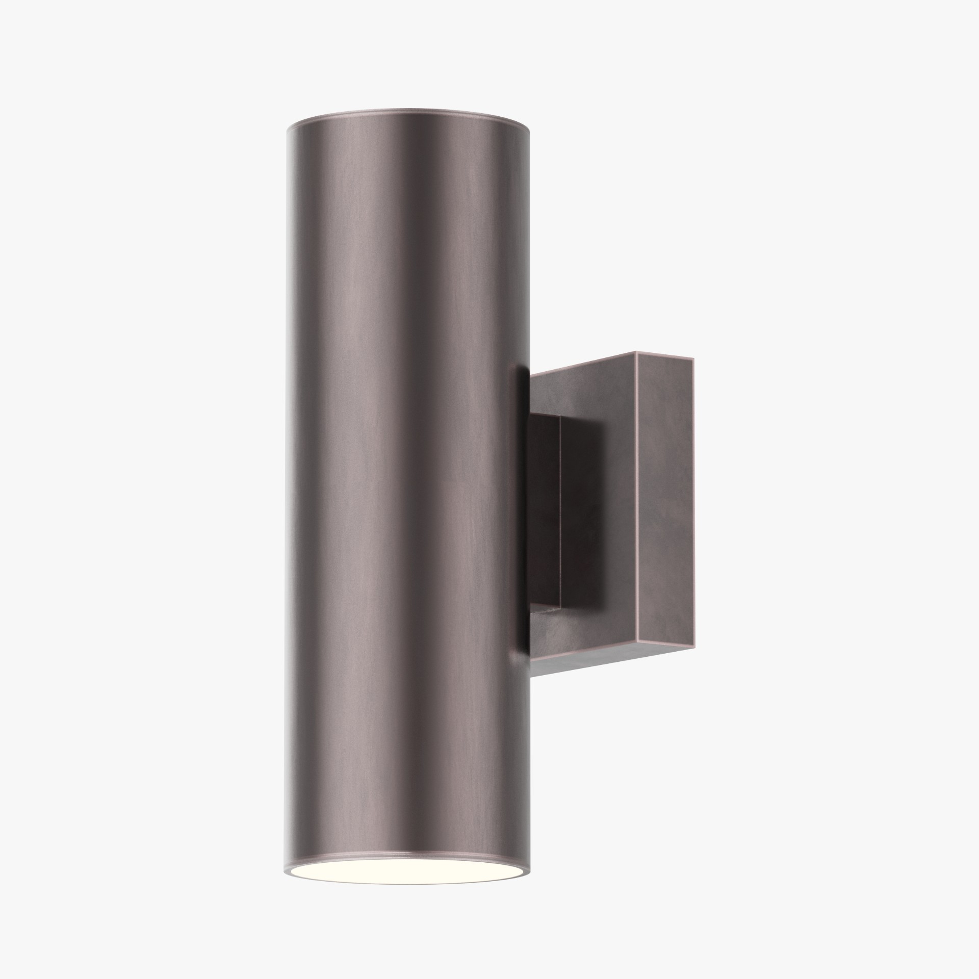 Modern Polished Copper Cylinder Outdoor Wall Sconce Glowlings 2-Light 