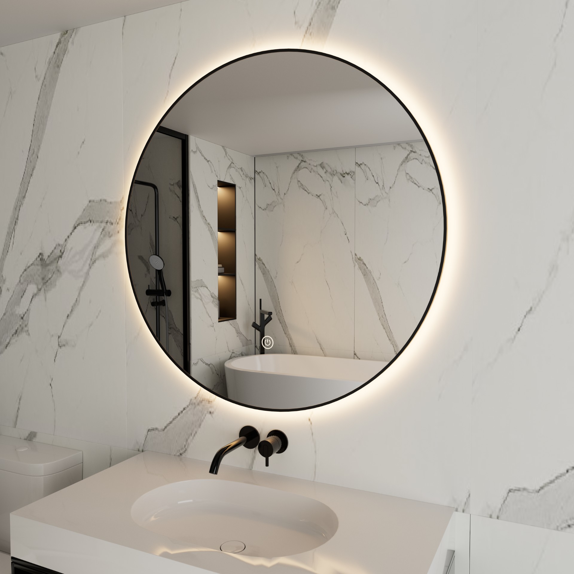 Round Bathroom Mirror With Led Lights