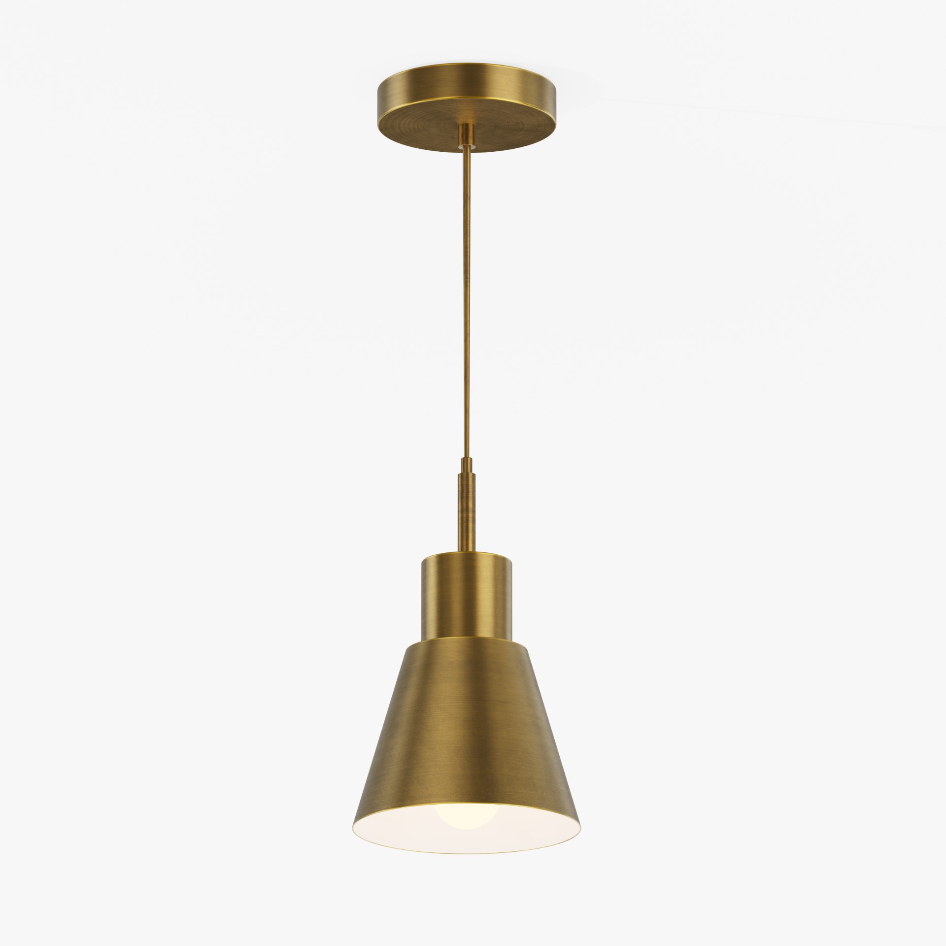 Brushed Gold Conical Minimalist Pendant Light