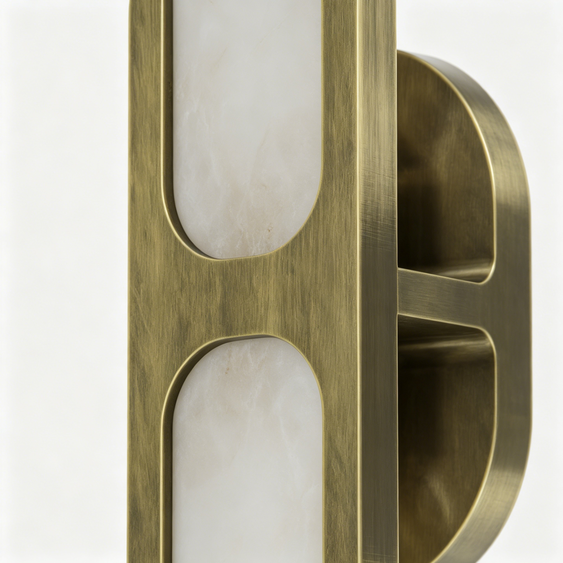 Natural Alabaster Wall Sconce – Antique Brass, 17"
