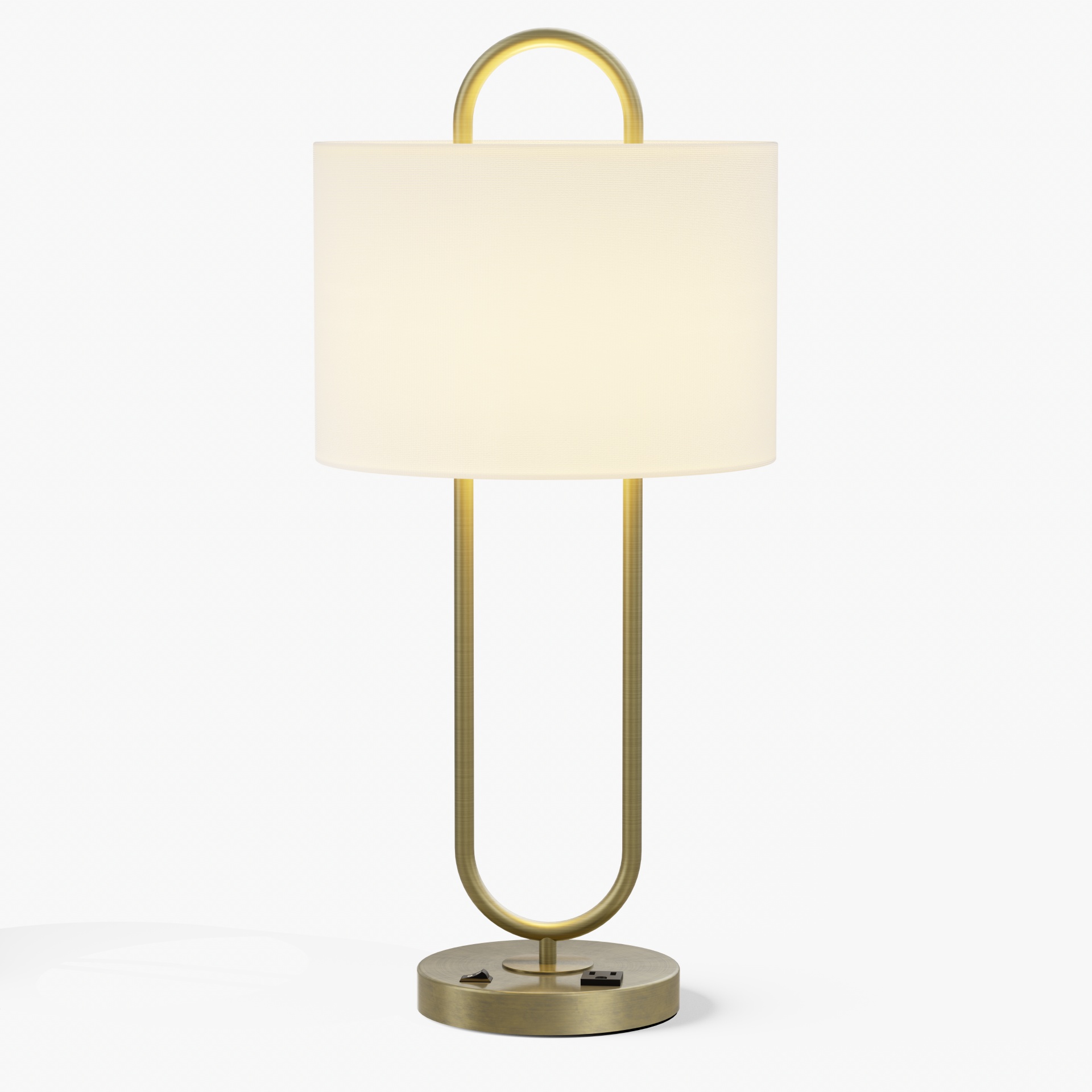 U-Shaped Brass Table Lamp