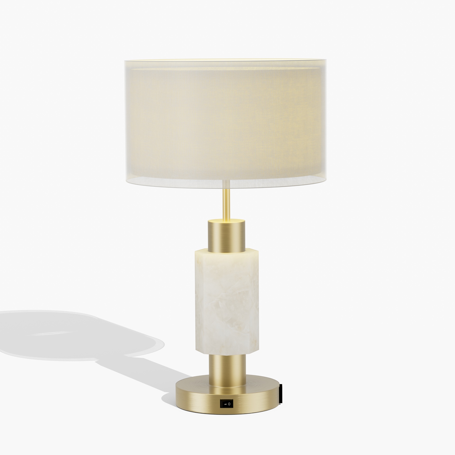 Marble Brass Hotel Guest Room Table Lamp
